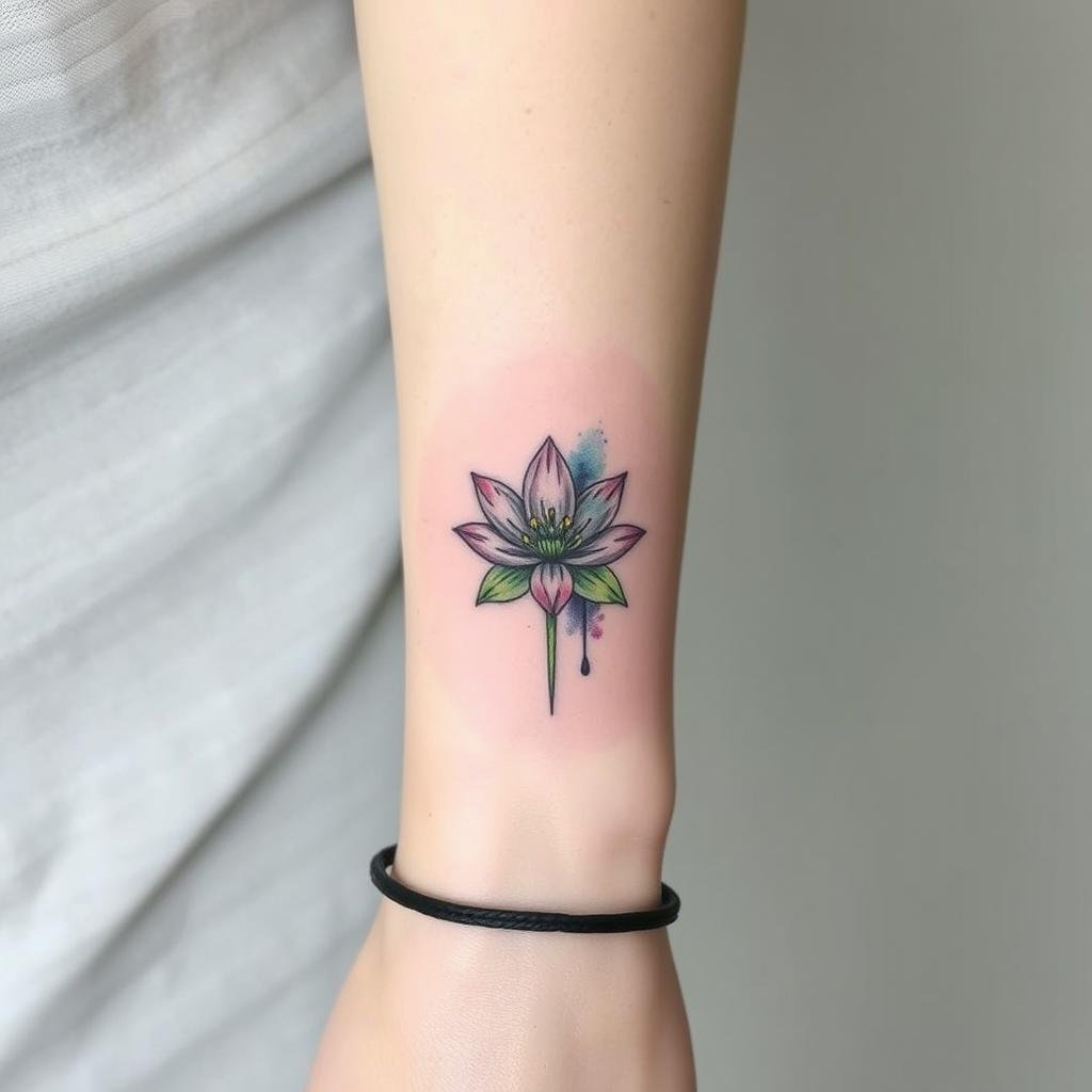 July Birth Flower Tattoos in Modern Style