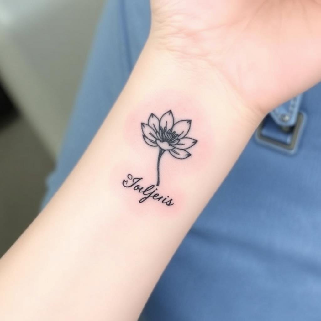 July Birth Flower Tattoos with Names 3