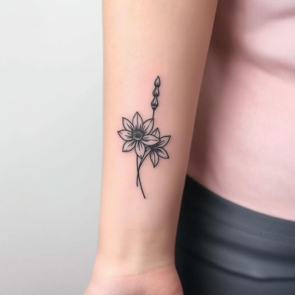 July's Birth Flower Tattoo
