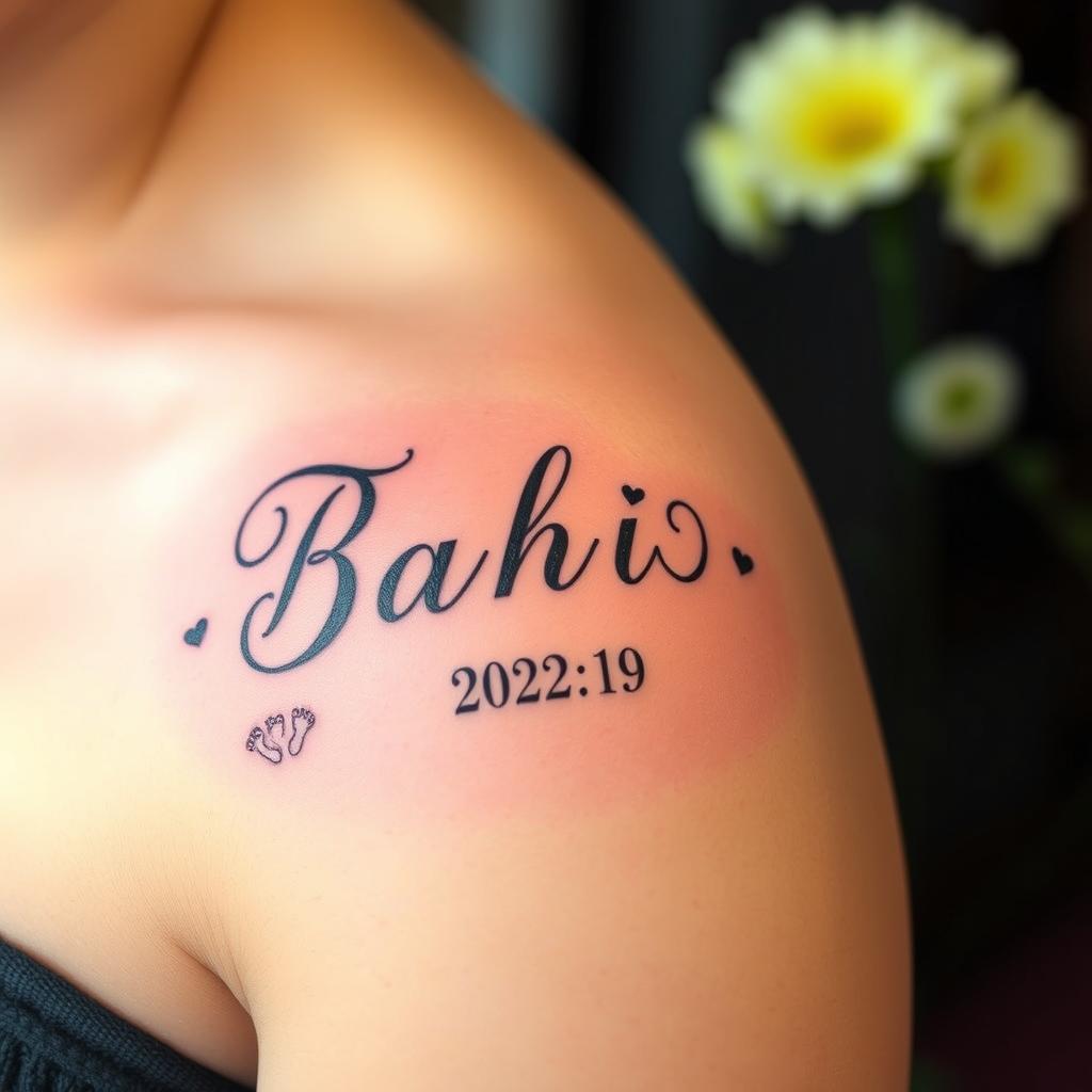 Kid Name Tattoo Ideas with Birthdates