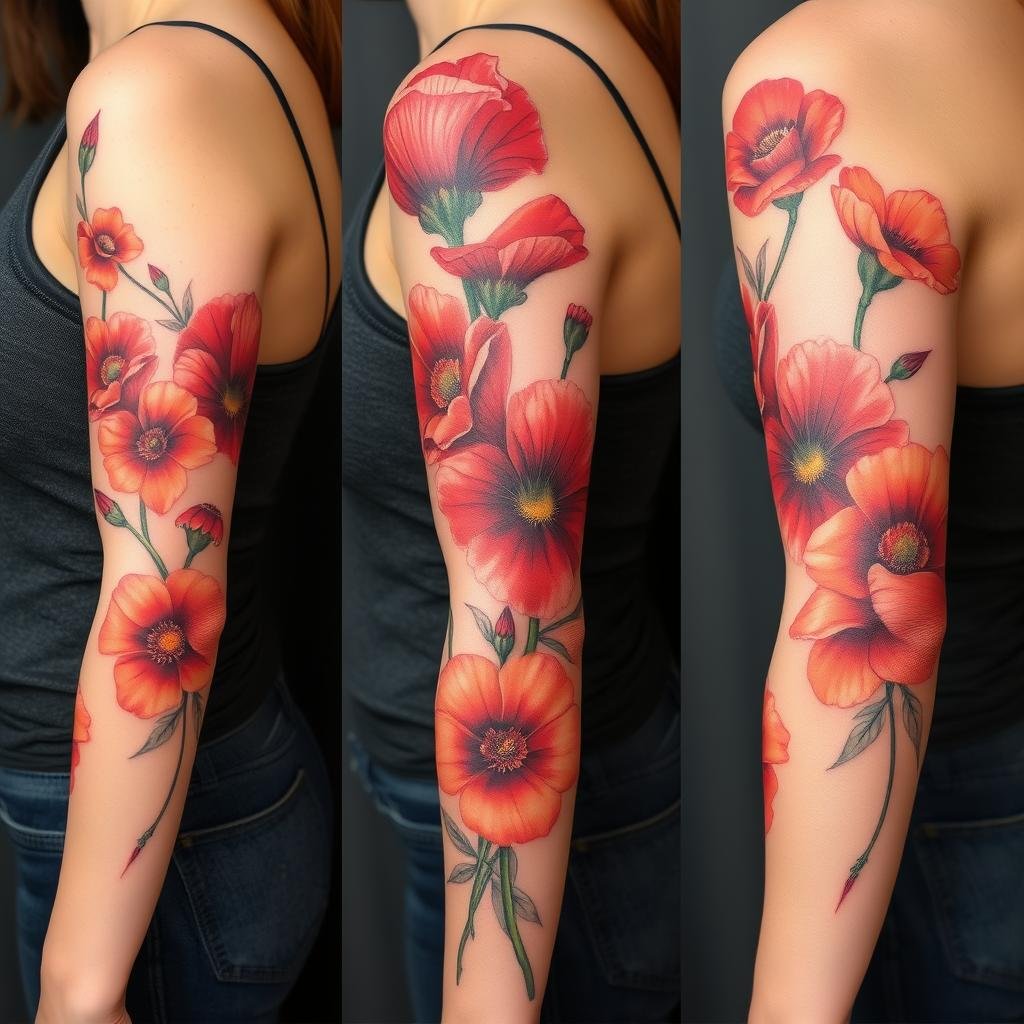 Large-Scale Floral Sleeve Designs