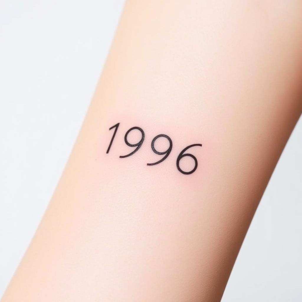 Minimalist Birth Year Tattoo Designs