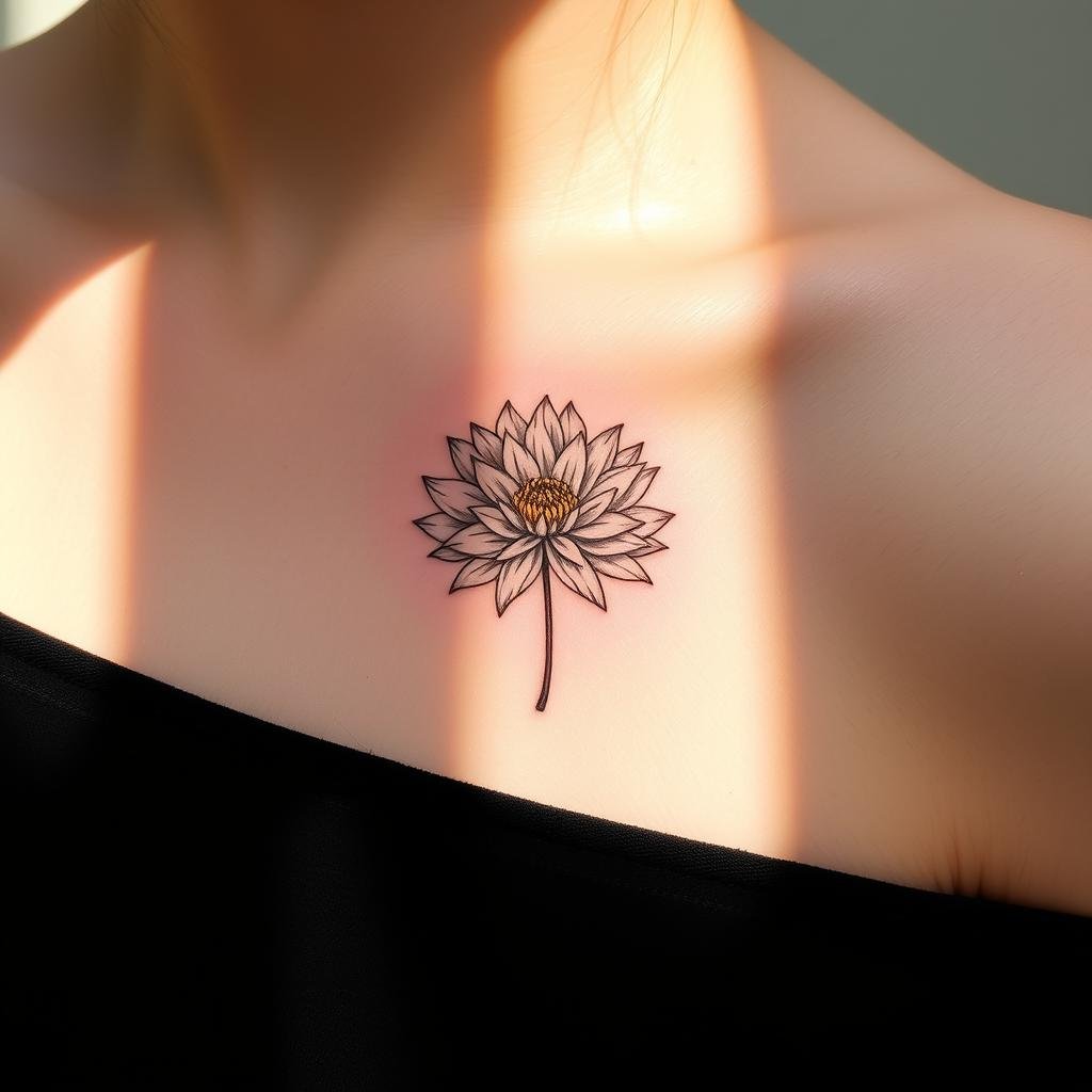 Minimalist November Birth Flower Tattoo Design Minimalist November Birth Flower Tattoo Design