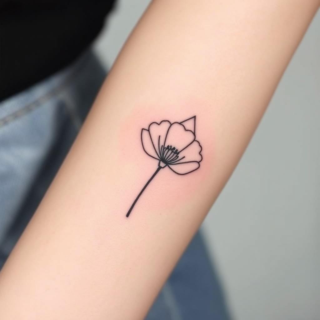 Modern Geometric August Flower Tattoo Ideas