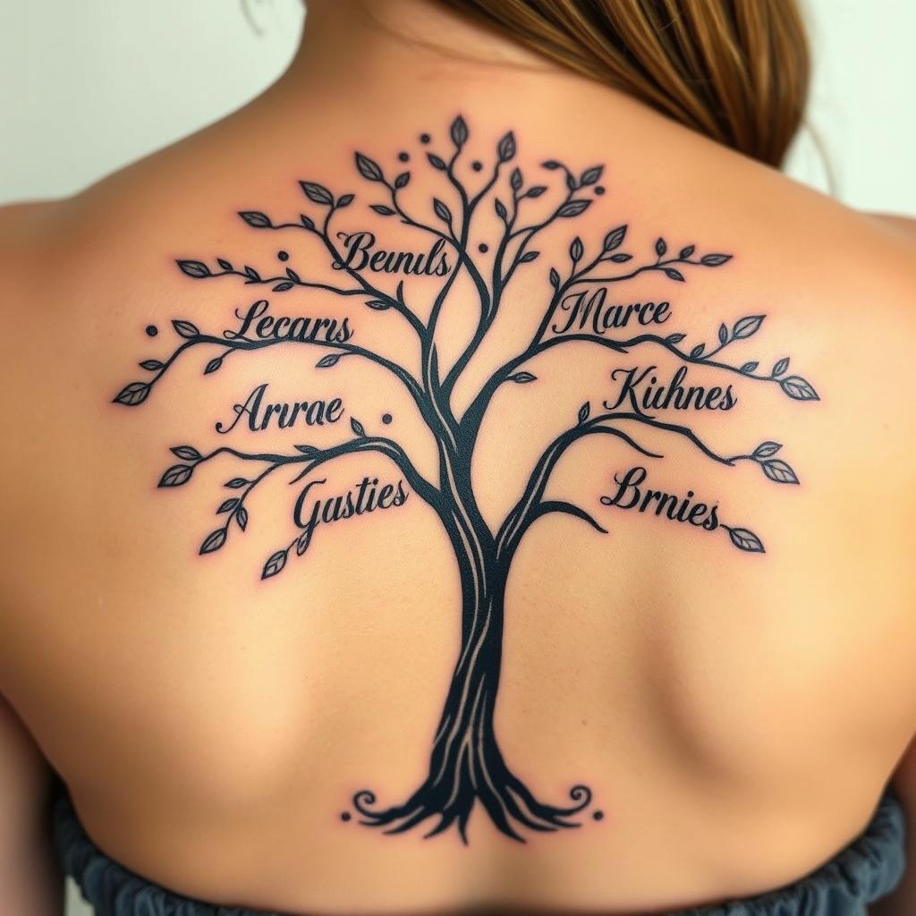 Multiple Children's Names tattoo