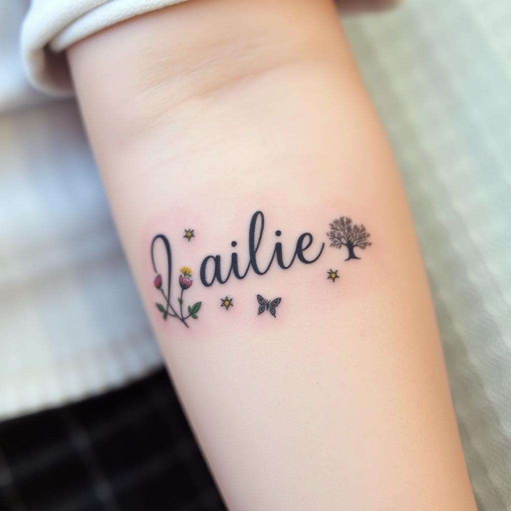 Nature-Inspired name tattoo