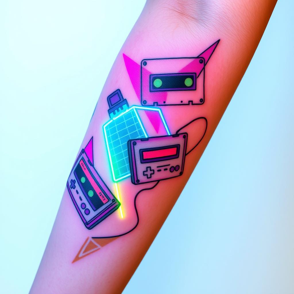 Neon and Pastel Combination tattoo