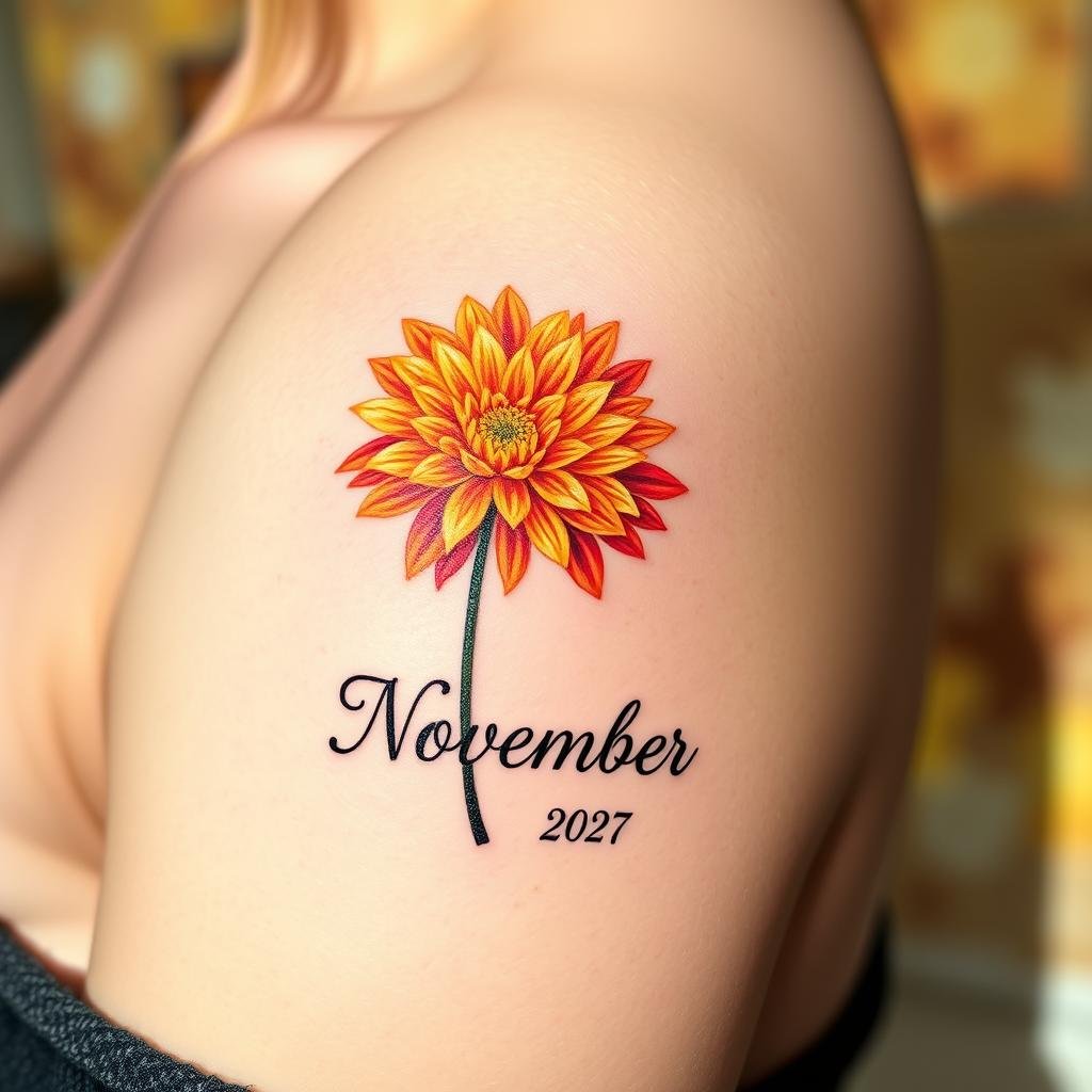 November Birth Flower Tattoo Personalization November Birth Flower Tattoo Personalization