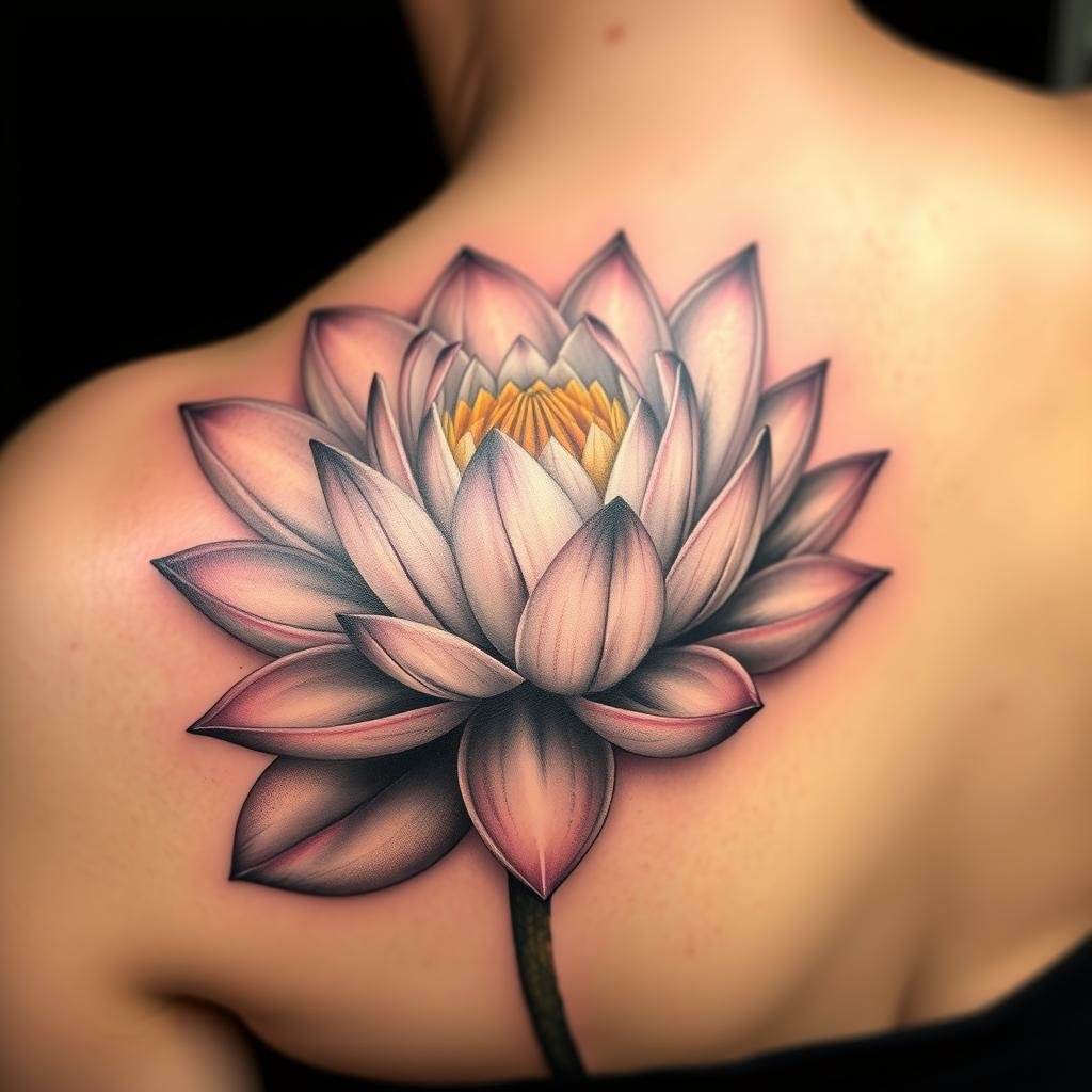 Realistic Water Lily Portraits July Birth Flower Tattoo