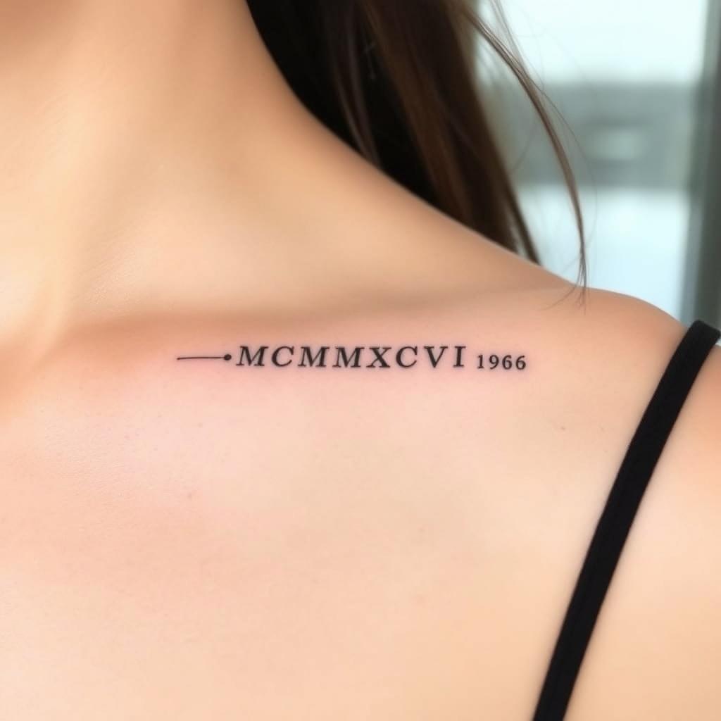 Roman Numeral Variation tattoo