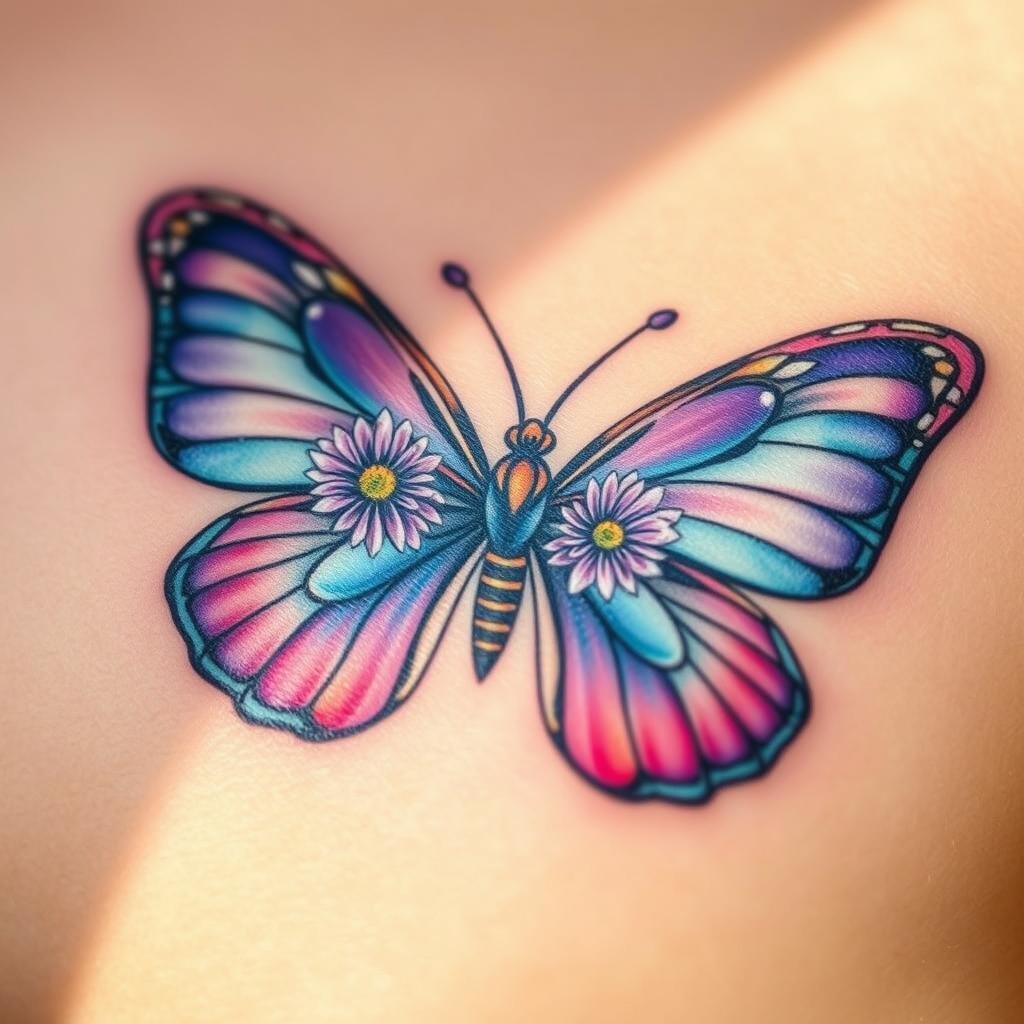 September Birth Flower Butterfly Tattoo Design September Birth Flower Butterfly Tattoo Design