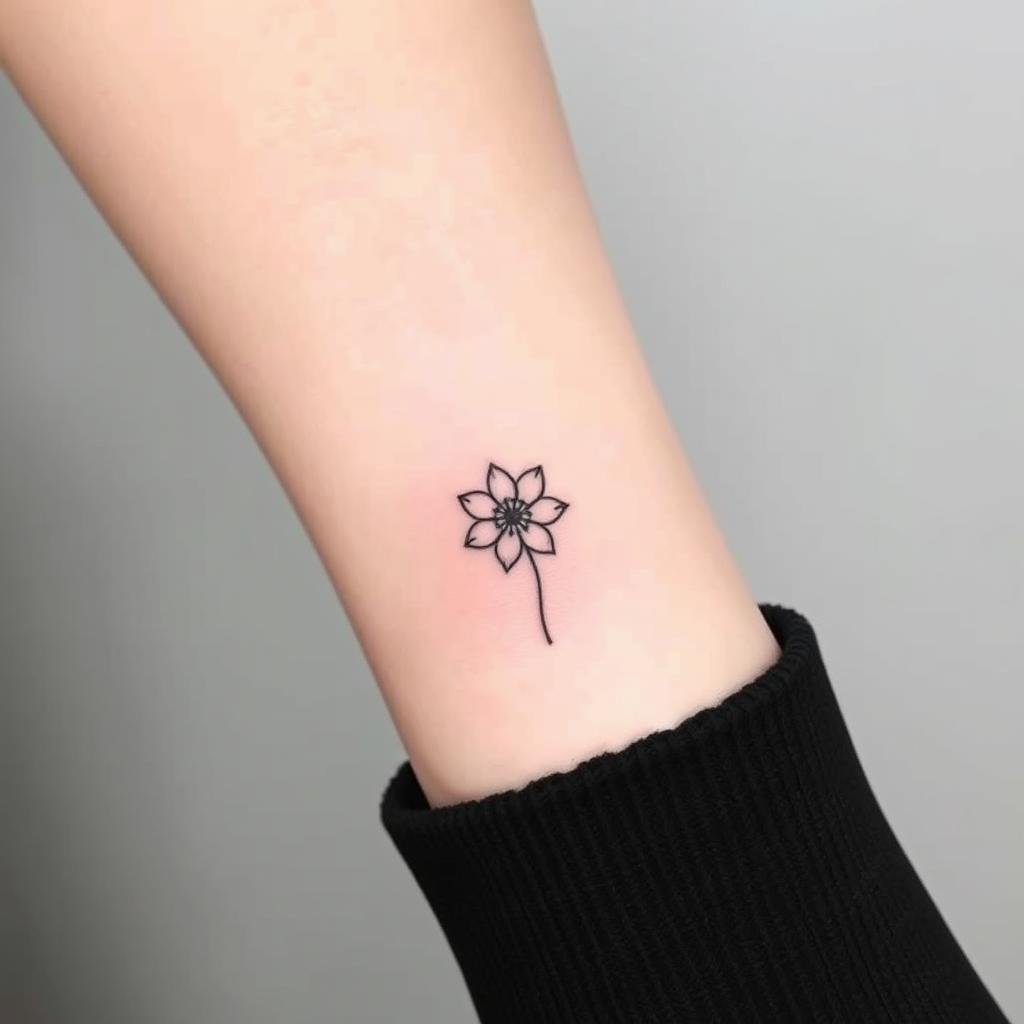 Small Wrist and Ankle July Birth Flower Tattoo