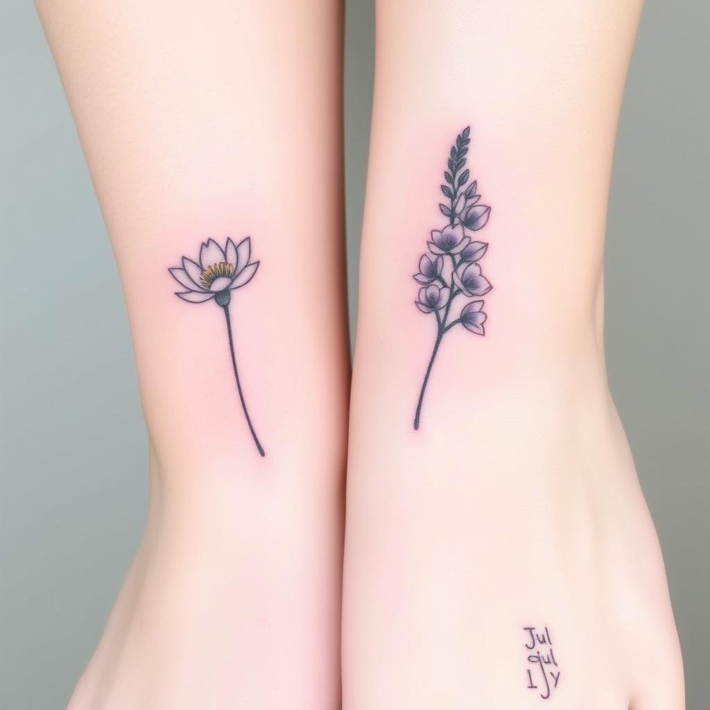 Small and Dainty July Flower Tattoo