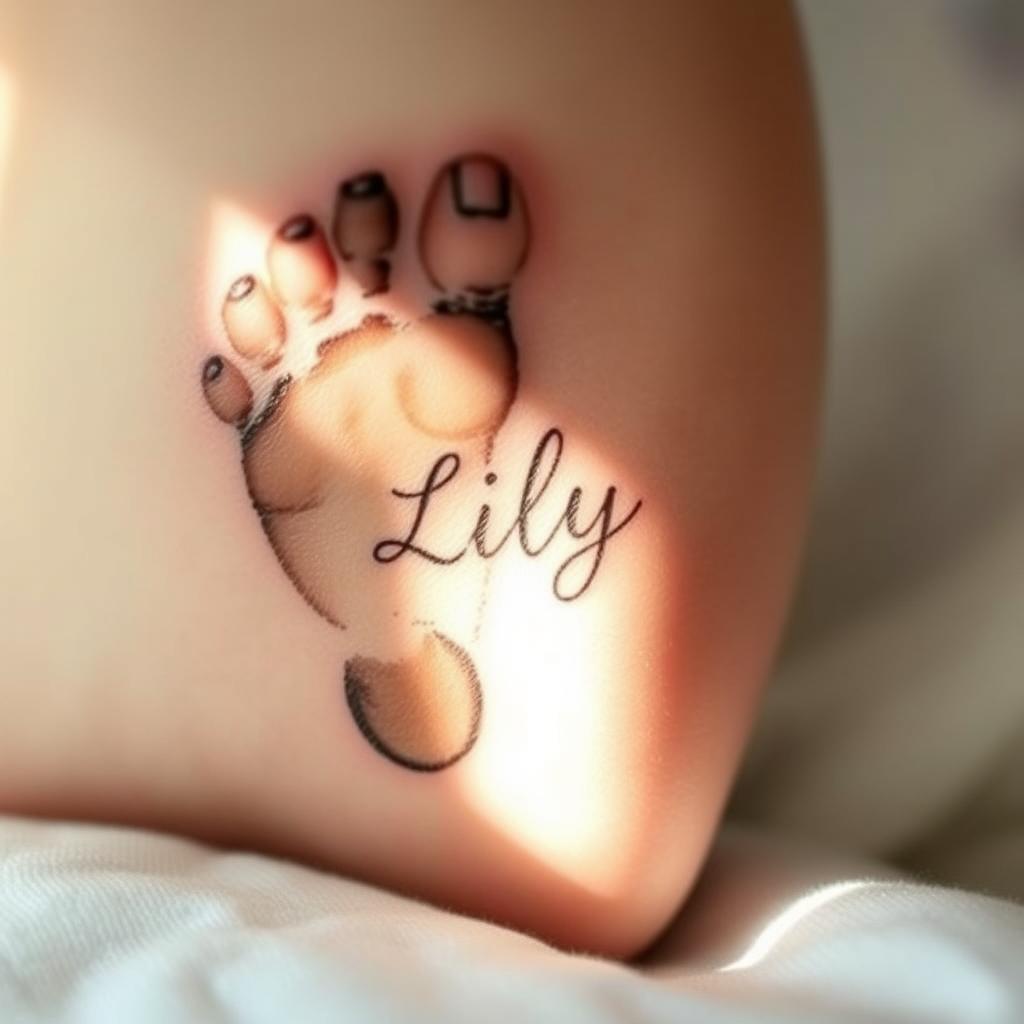 Unique Toddler Name Ink Tattoo Design