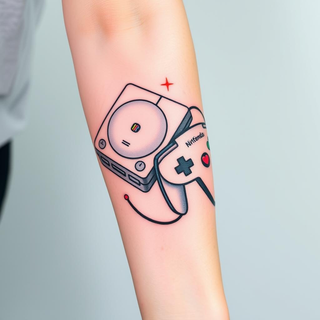 Video Game and Tech-Inspired Tattoo