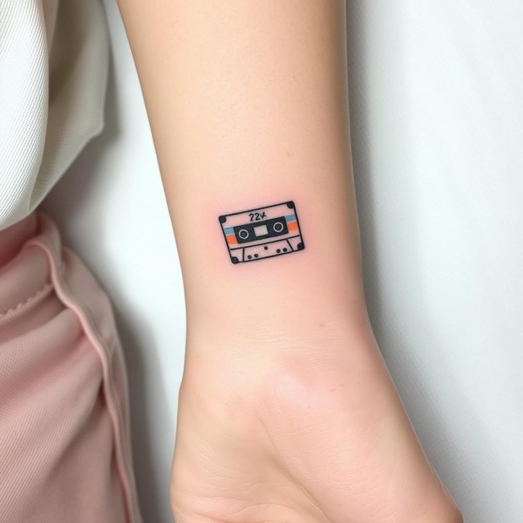 a small Y2K-style tattoo inspired by 90s rebellion and freedom a small Y2K-style tattoo inspired by 90s rebellion and freedom