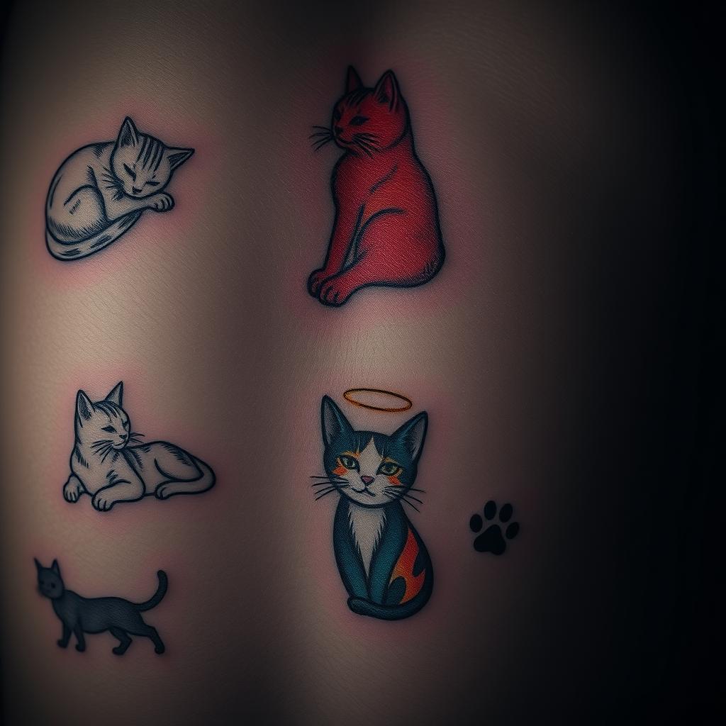 Cat Memorial Tattoo Styles Cat Memorial Tattoo Styles