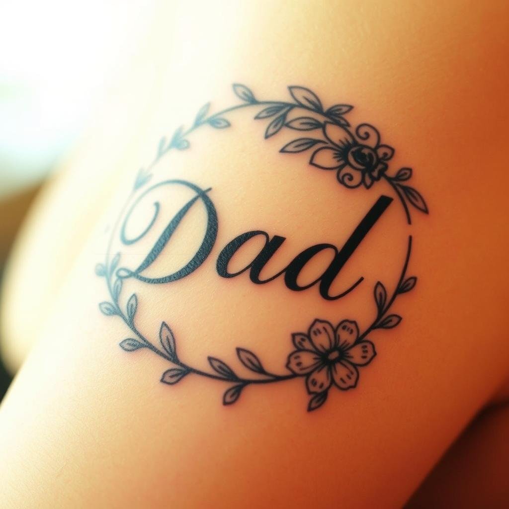 Dad Memorial Tattoo Design