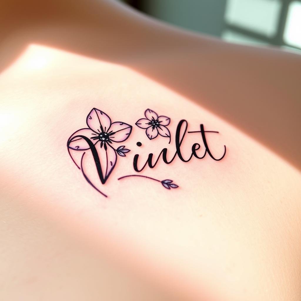 February Birth Flower Name Tattoo Design February Birth Flower Name Tattoo Design