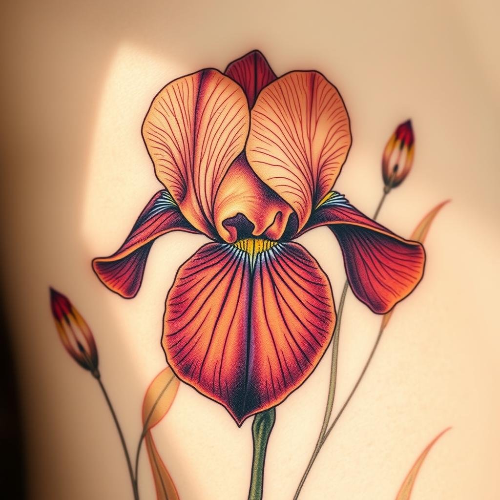 February Birth Flower Tattoo Iris Design February Birth Flower Tattoo Iris Design