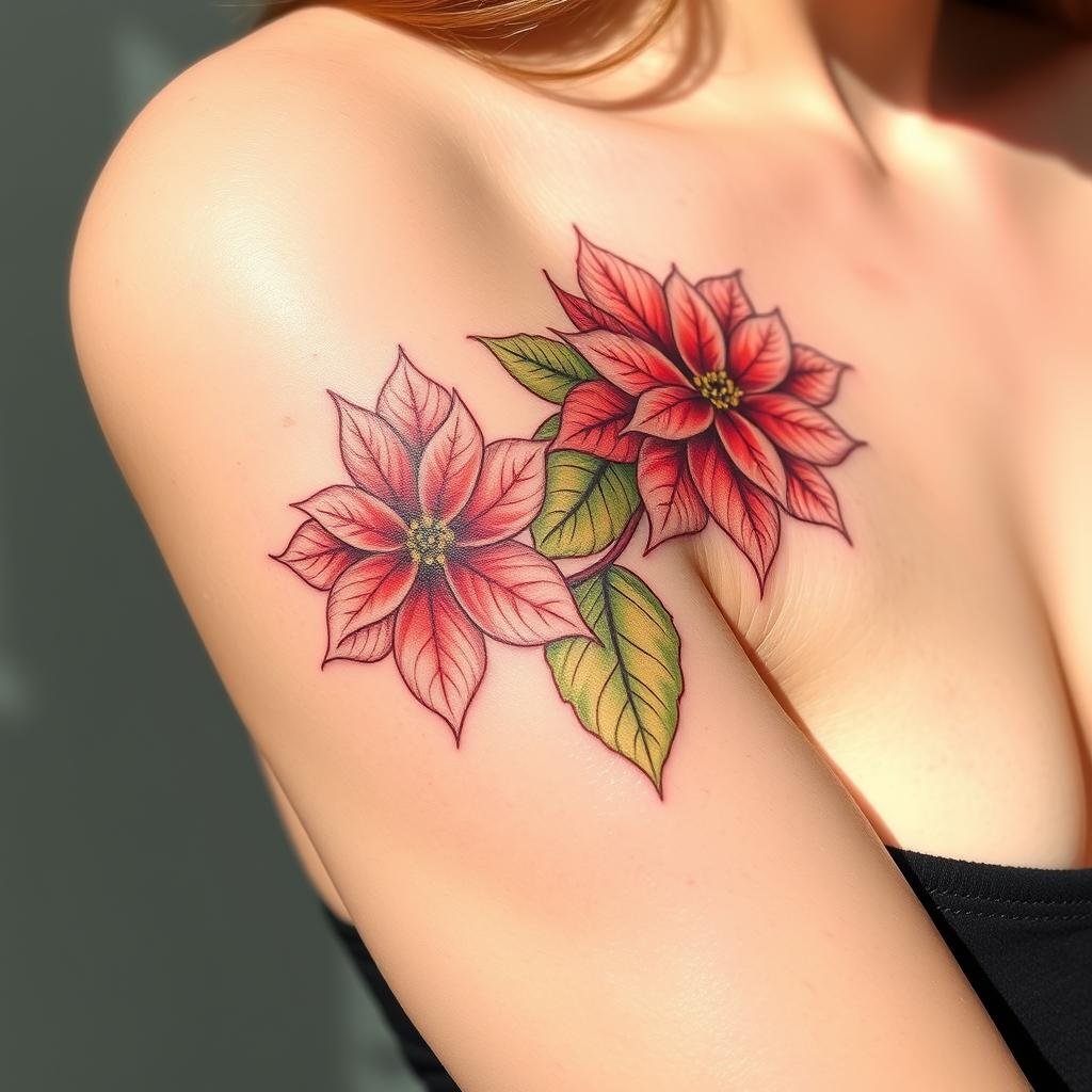 Feminine December Birth Flower Tattoo Designs