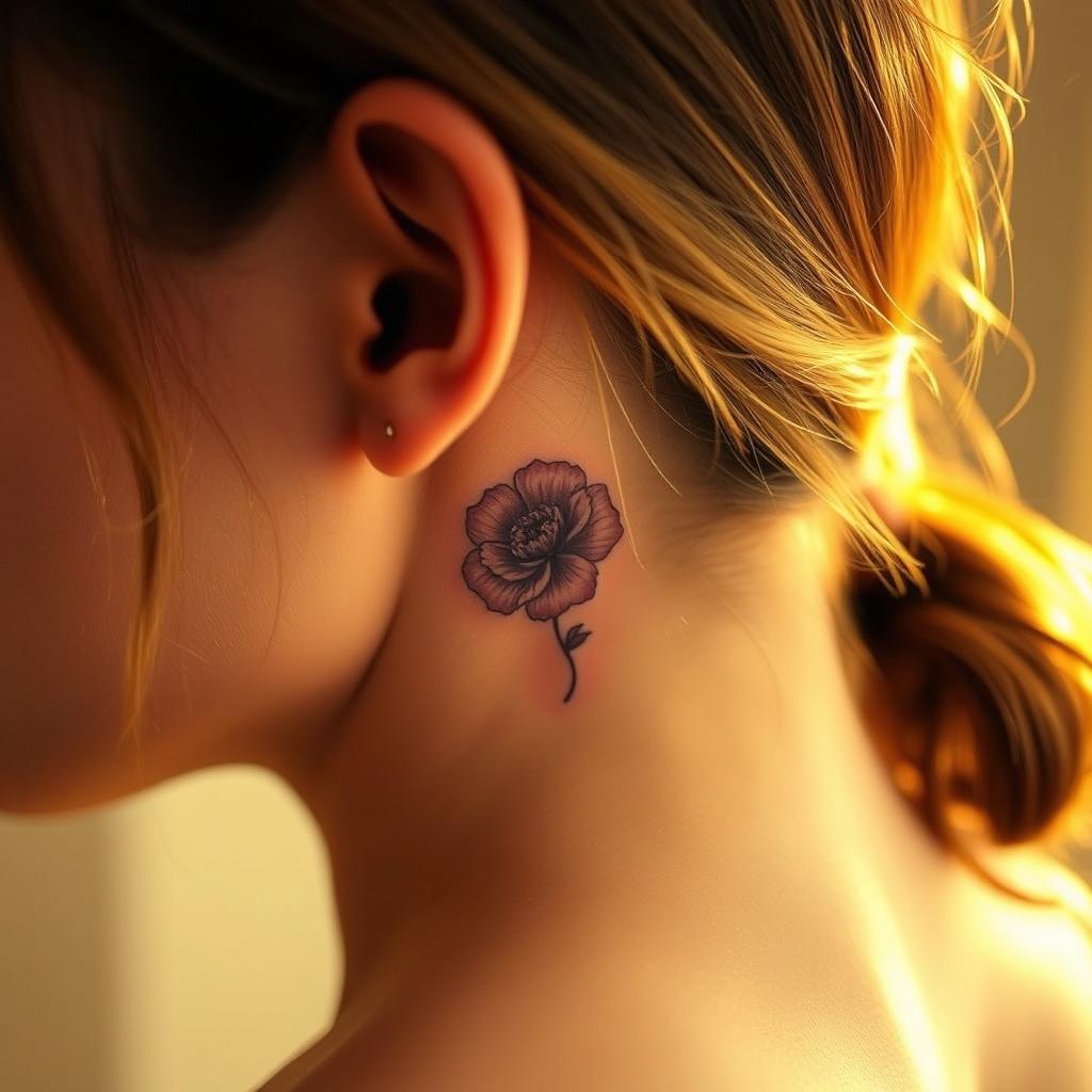 June Birth Flower Tattoo Behind Ear Design June Birth Flower Tattoo Behind Ear Design