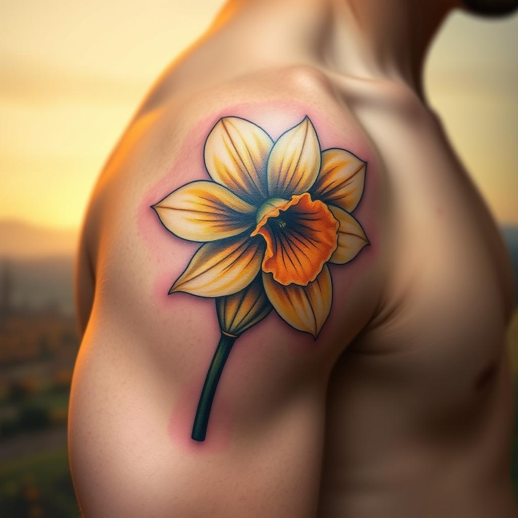 March Birth Flower Tattoo for Men