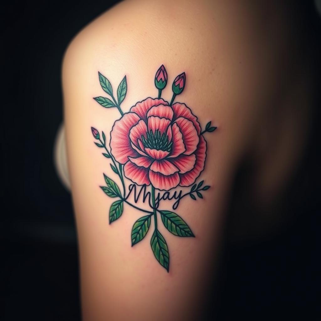 May Birth Flower Tattoo with Name Design May Birth Flower Tattoo with Name Design