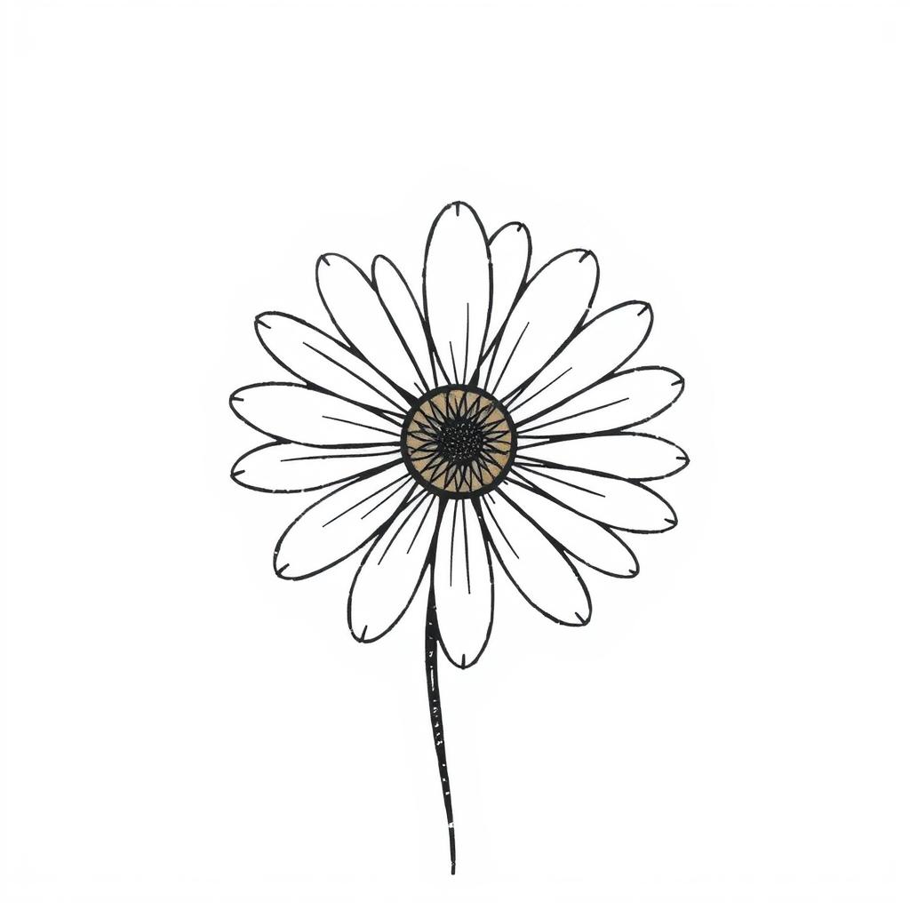 Minimalist Daisy Tattoo Design