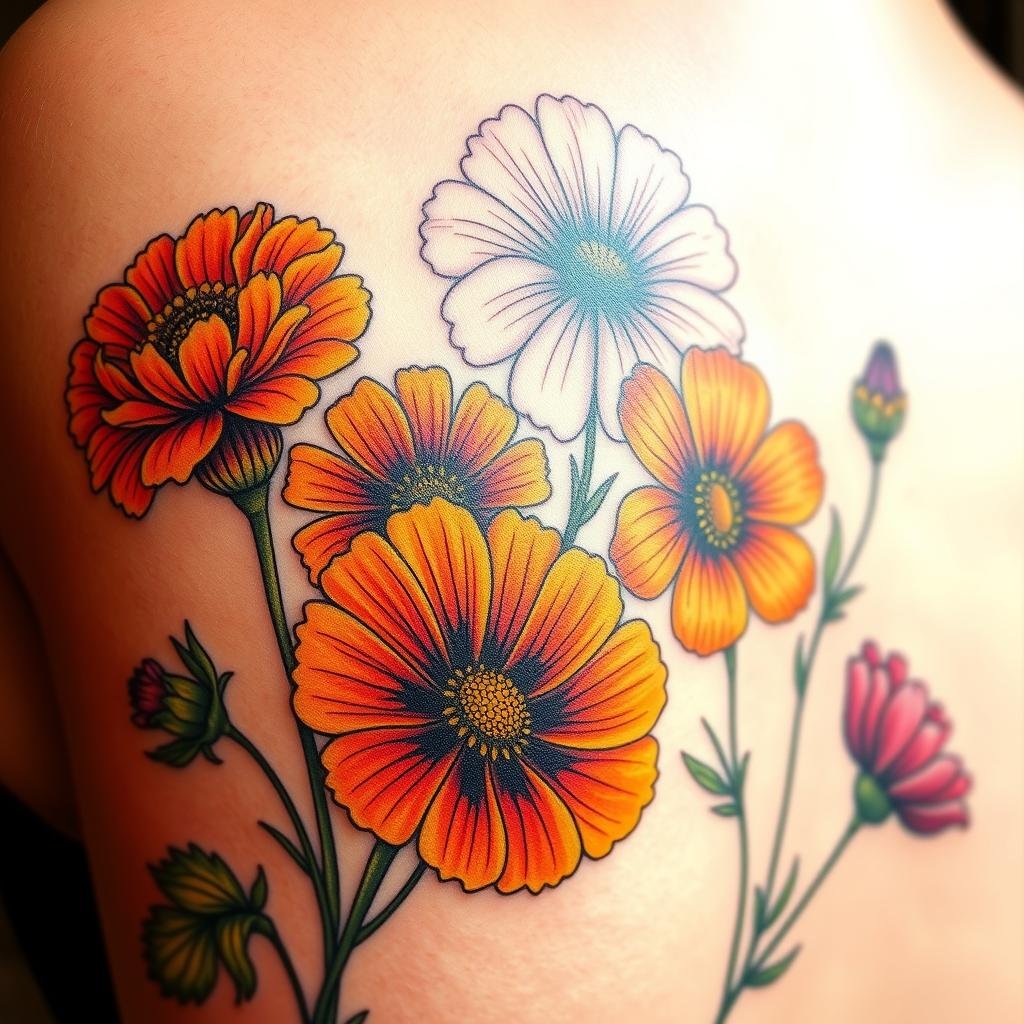 October Birth Flower Tattoo Designs