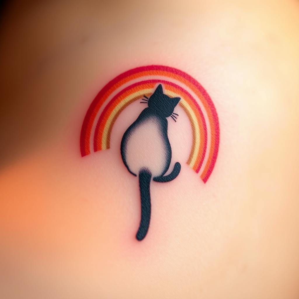 Rainbow Bridge Cat Memorial Tattoo Design Rainbow Bridge Cat Memorial Tattoo Design