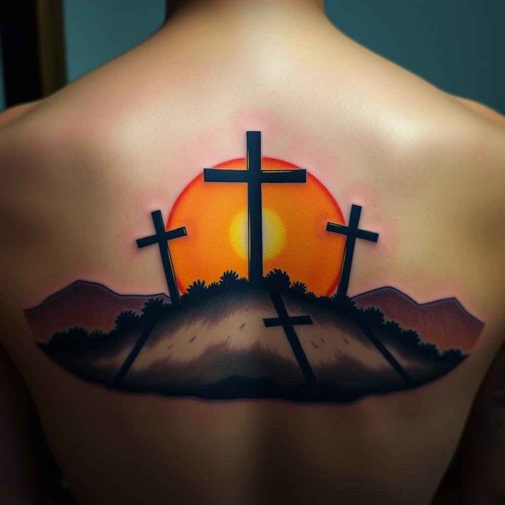 back cross tattoo
