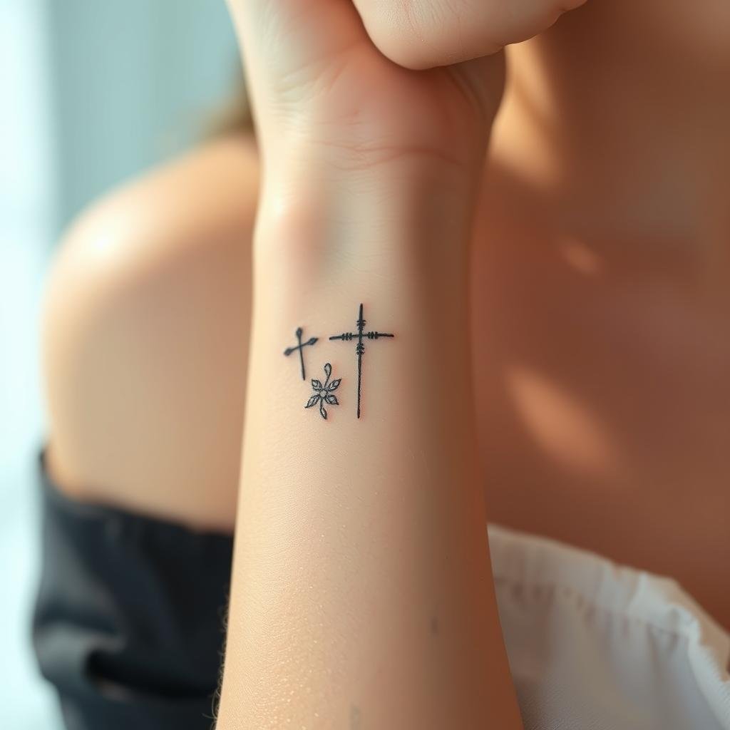 dainty christian tattoos for women