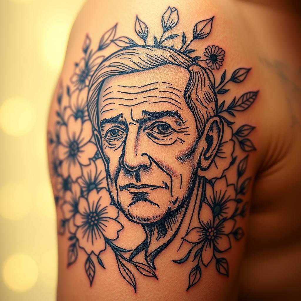 grandfather memory tattoo design