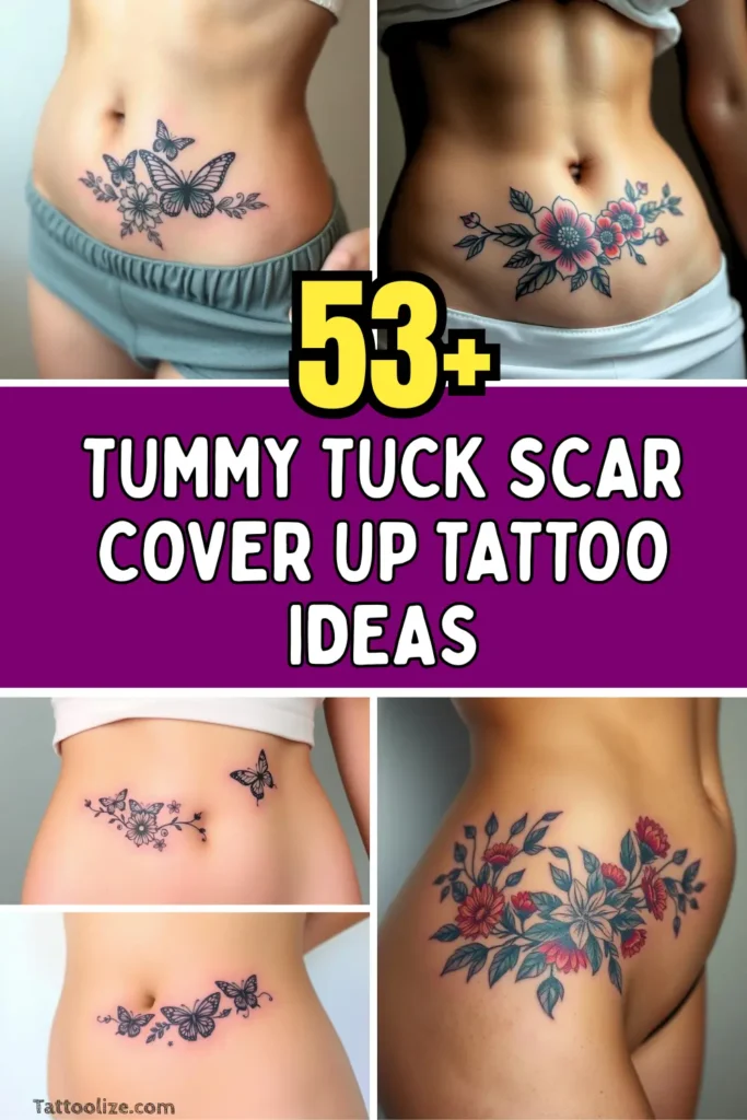 Tummy Tuck Scar Cover Up Tattoo Ideas
