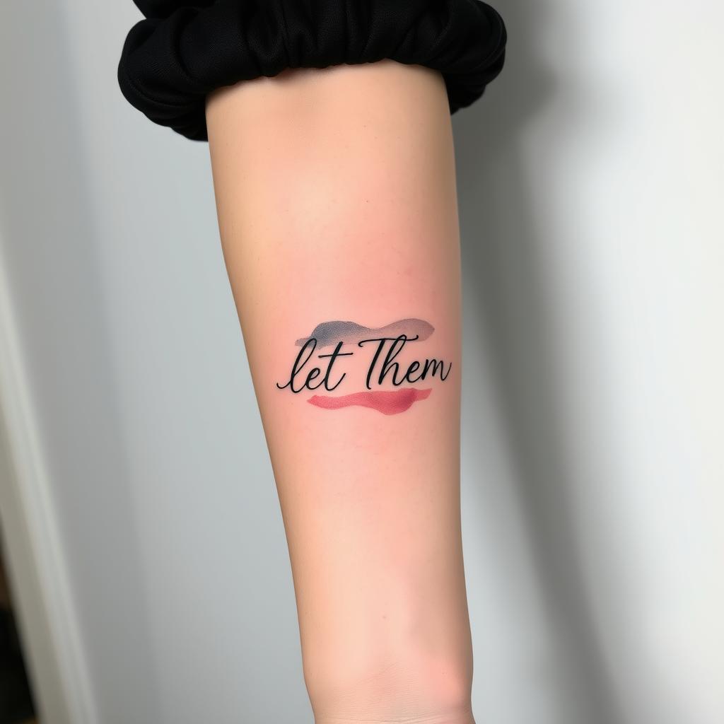 “Let Them” Watercolor tattoo word tattoo