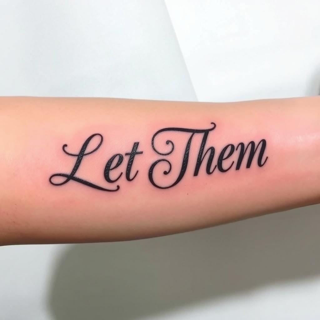 “Let Them” word tattoo on bicep