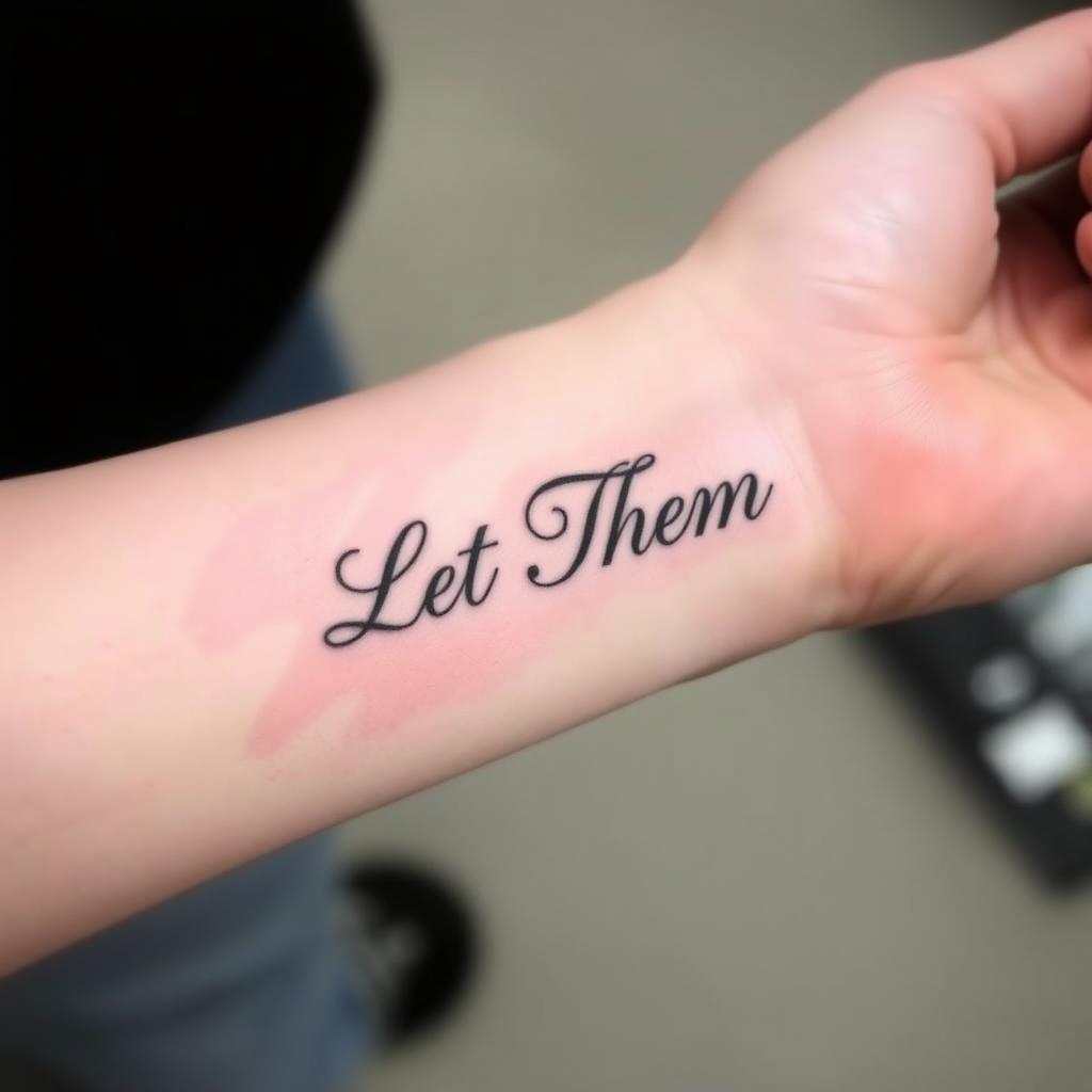 “Let Them” word tattoo on wrist