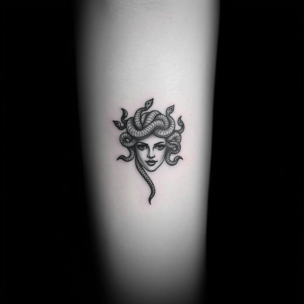 small minimalist Medusa tattoo design small minimalist Medusa tattoo design