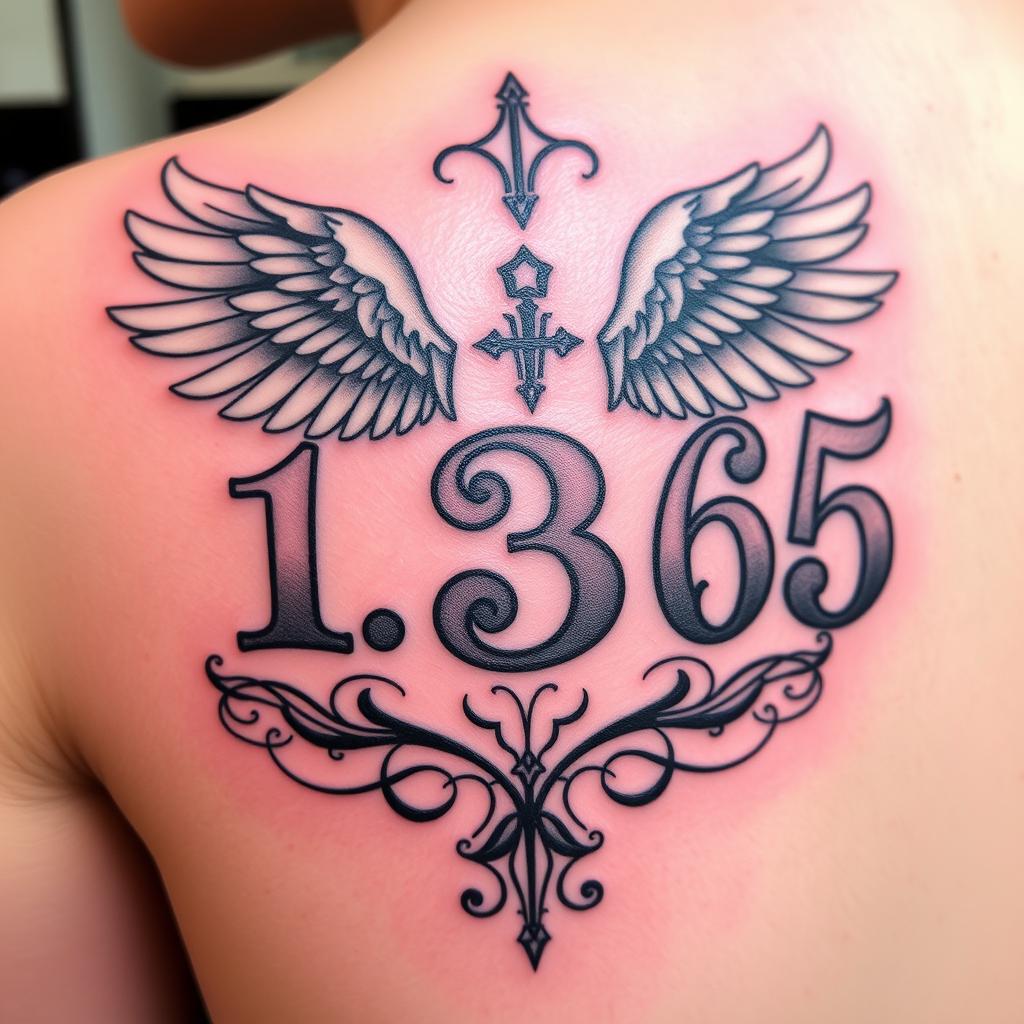 a custom angel number tattoo design a custom angel number tattoo design