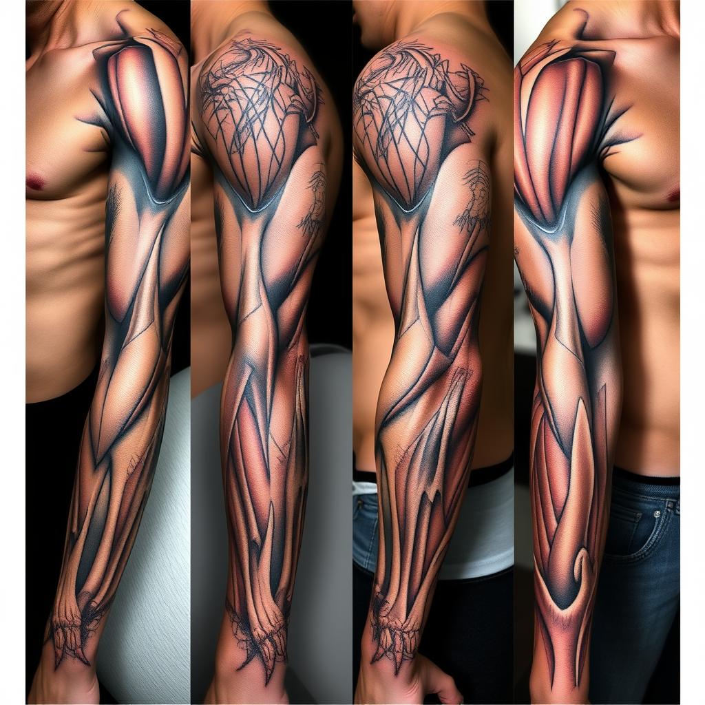 Anatomical muscle tattoos