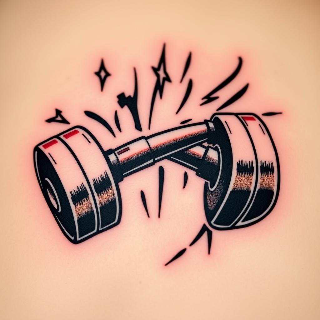 Dumbbells design tattoo