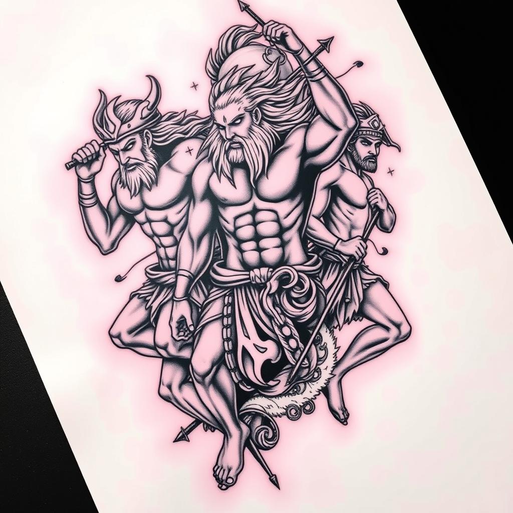 Mythical strong figures like Hercules tattoo