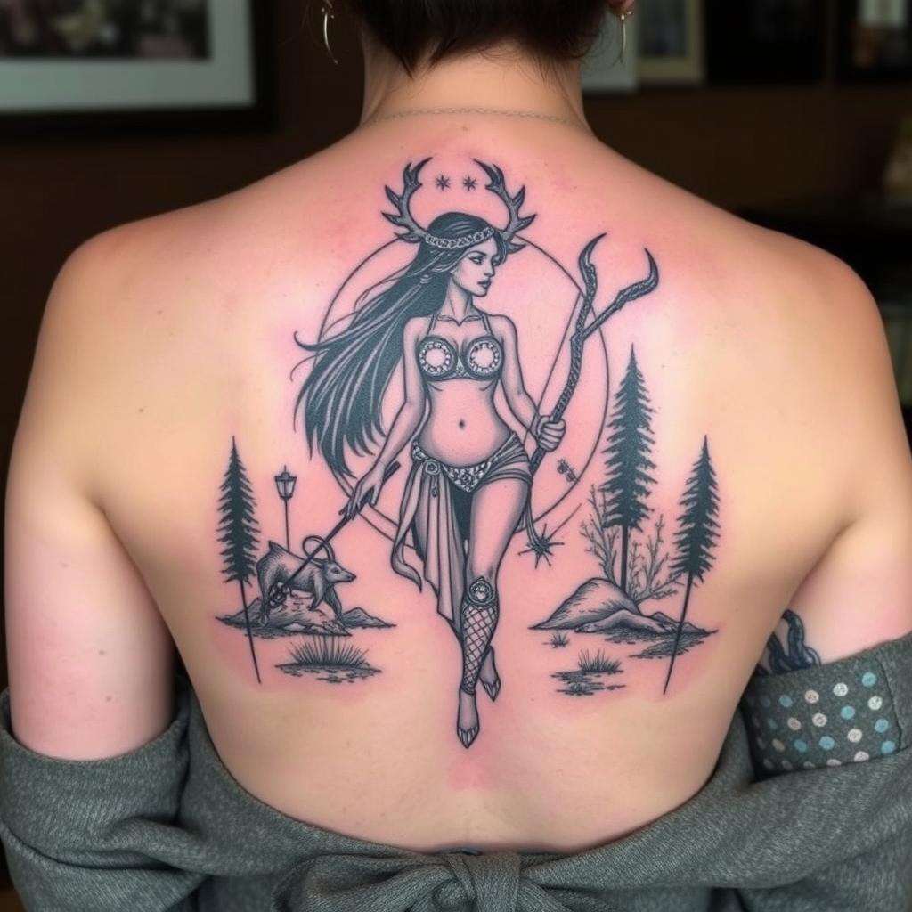 Artemis Wilderness and Hunt Tattoo Ideas