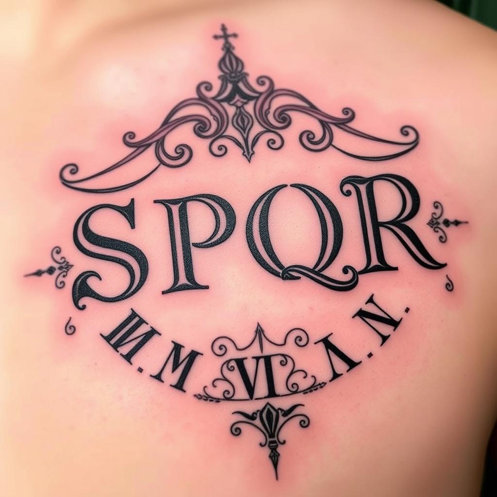 SPQR and Roman Numerals tattoo SPQR and Roman Numerals tattoo