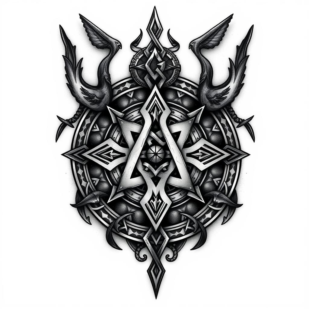The Valknut design tattoo The Valknut design tattoo