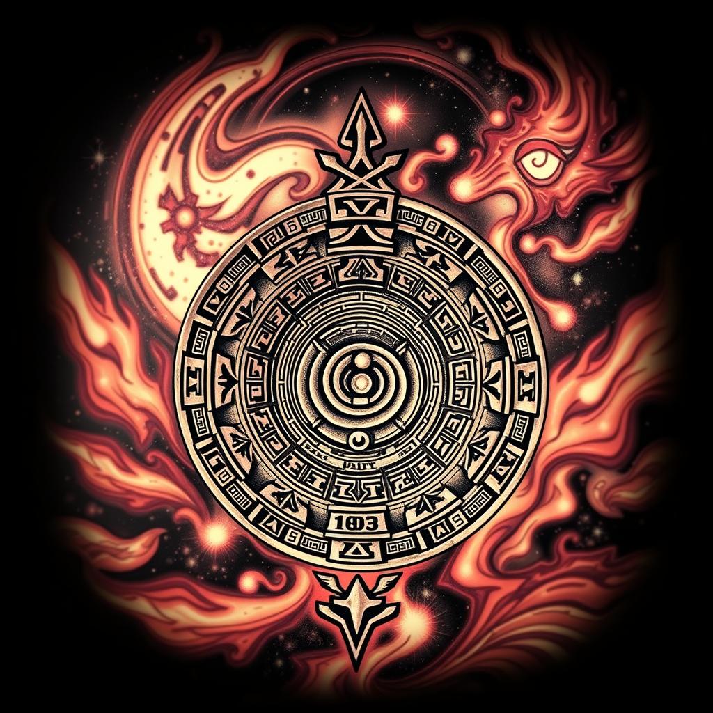 aztec calendar tattoo design aztec calendar tattoo design