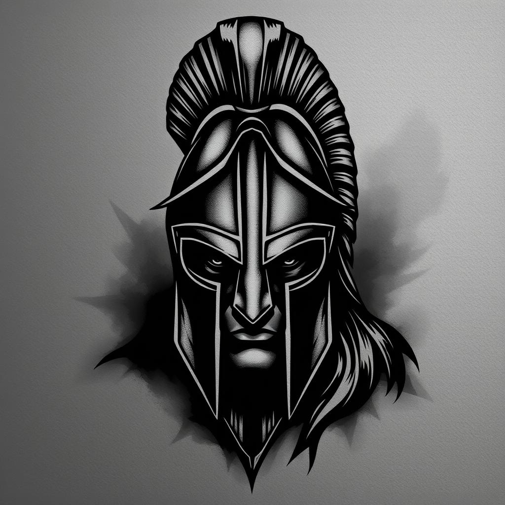 black and white spartan tattoo black and white spartan tattoo