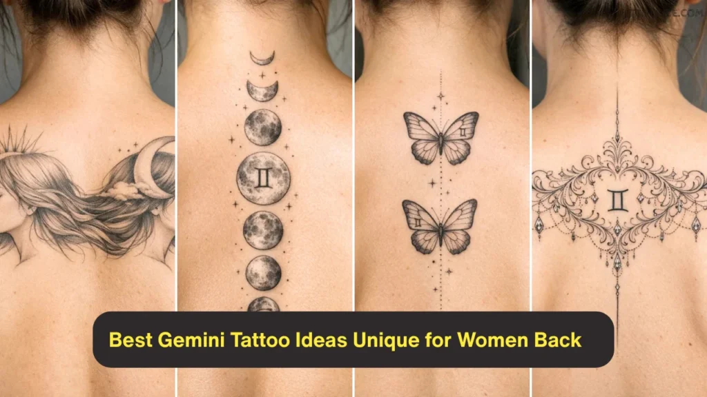 Best Gemini Tattoo Ideas Unique for Women Back