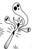 Small ghosts rising from a tall flower sprig.